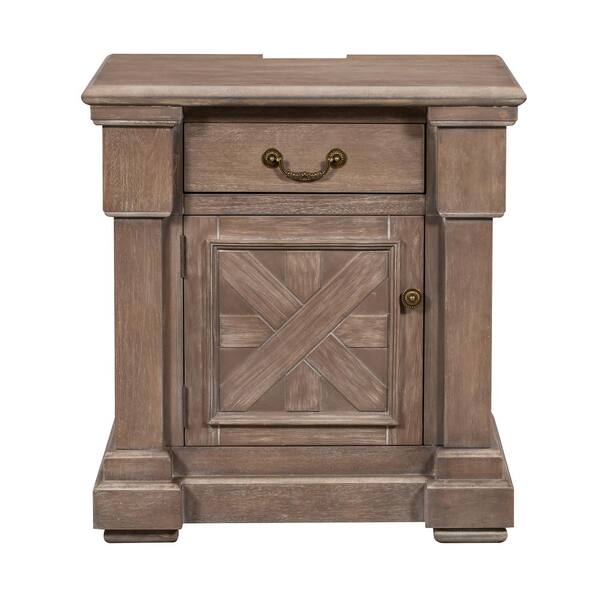 Utopia 4niture Chelsey 1-Drawer Brown Cabinet Nightstand 27.6 in. H x 23.6 in. W x 16.7 in. D