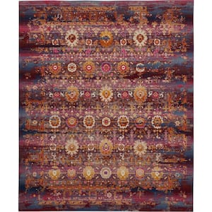 Vintage Kashan Red/Multicolor 9 ft. x 12 ft. Moroccan Vintage Area Rug