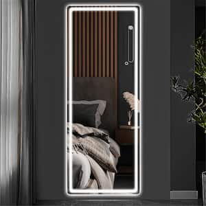 16 in. W x 63 in. H Modern Rectangle Aluminium Alloy Frameless White Full Length Mirror With Rounded Corner