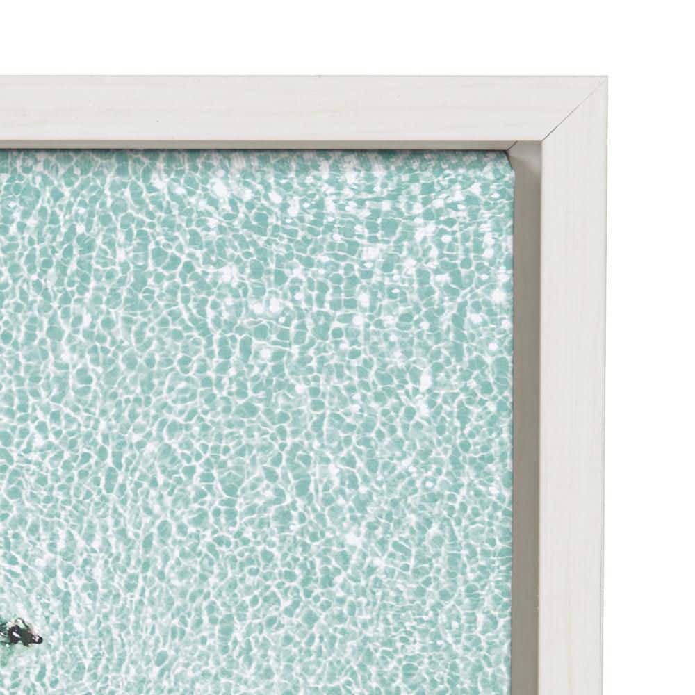 Turquoise Beach Aerial View Framed Canvas Wall Art