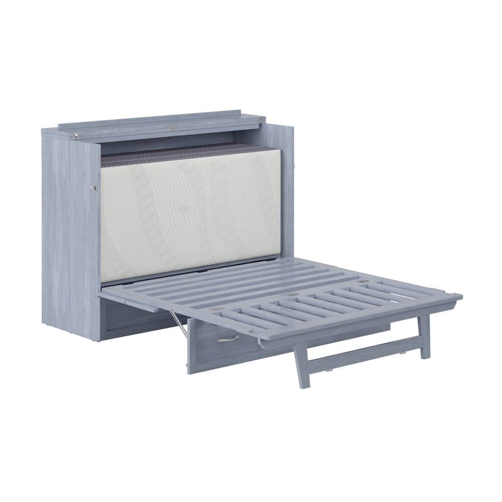 Nantucket Driftwood Full Murphy Bed Chest with Upholstered Drawer