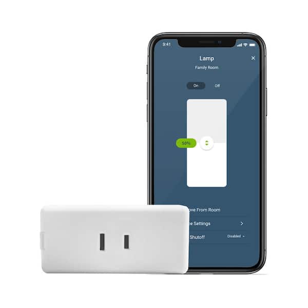Leviton Decora Smart Wi-Fi 300W Single Pole Mini Plug-In Dimmer (2nd Gen), No Hub Required, Works with Google, Alexa, & HomeKit