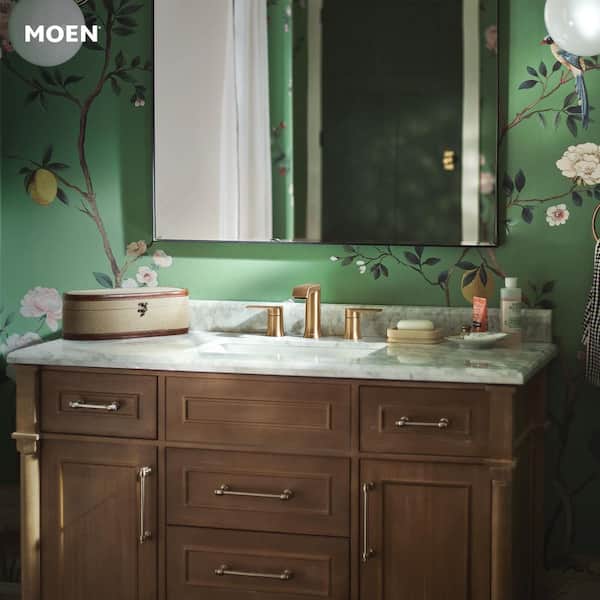 Genta 8 in. Widespread Double Handle Bathroom Faucet in Bronzed Gold (Valve Included)