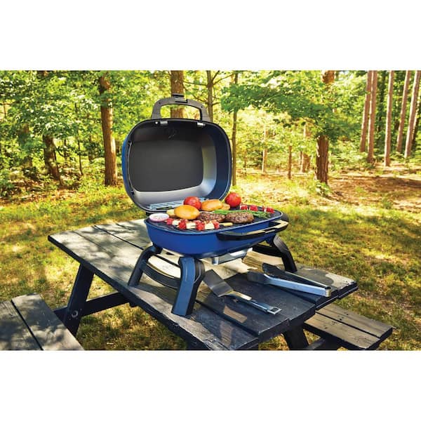 TravelQ 240 1-Burner Portable Propane Gas Grill in Blue