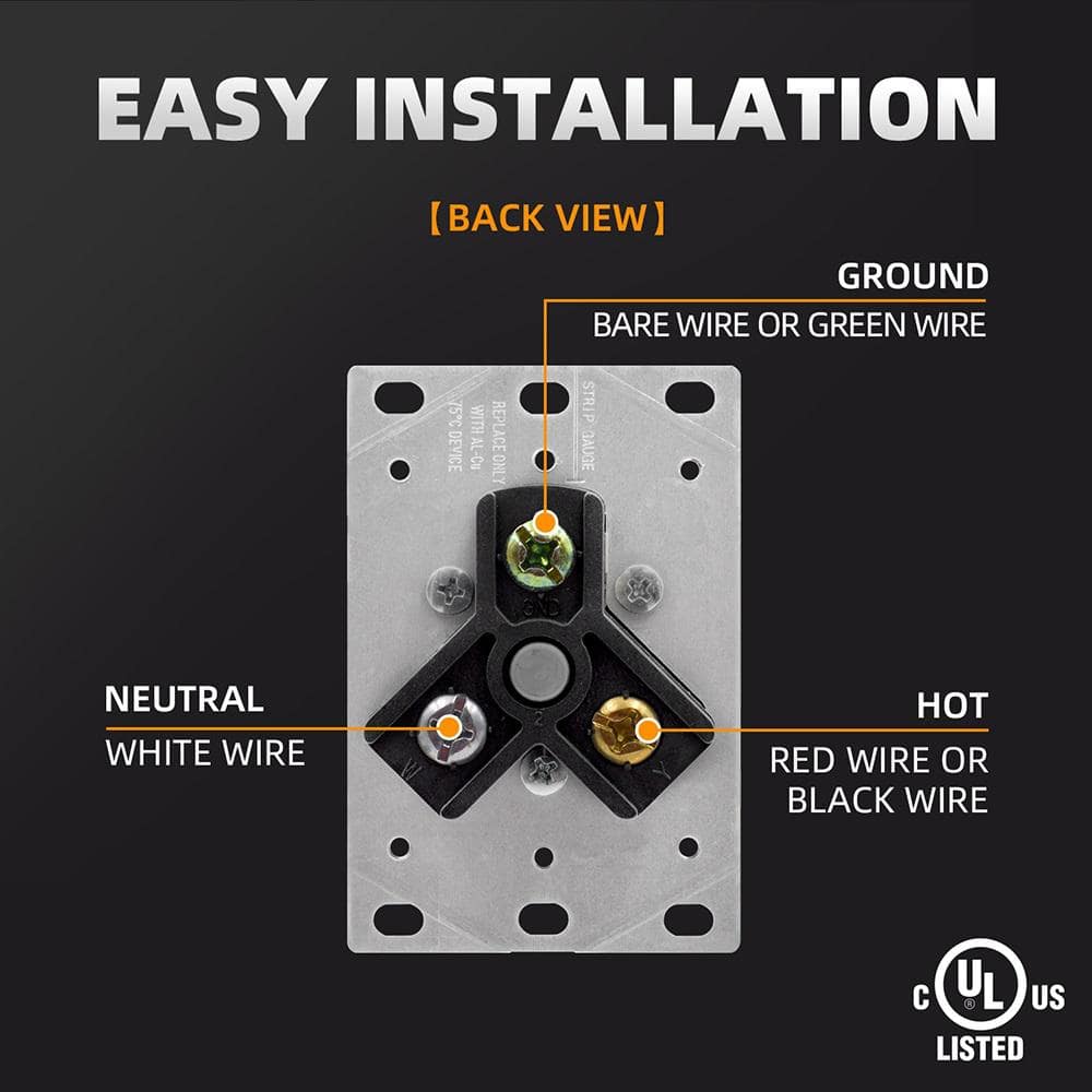 30 Amp Black Thermoplastic Tamper Resistant Single Outlet