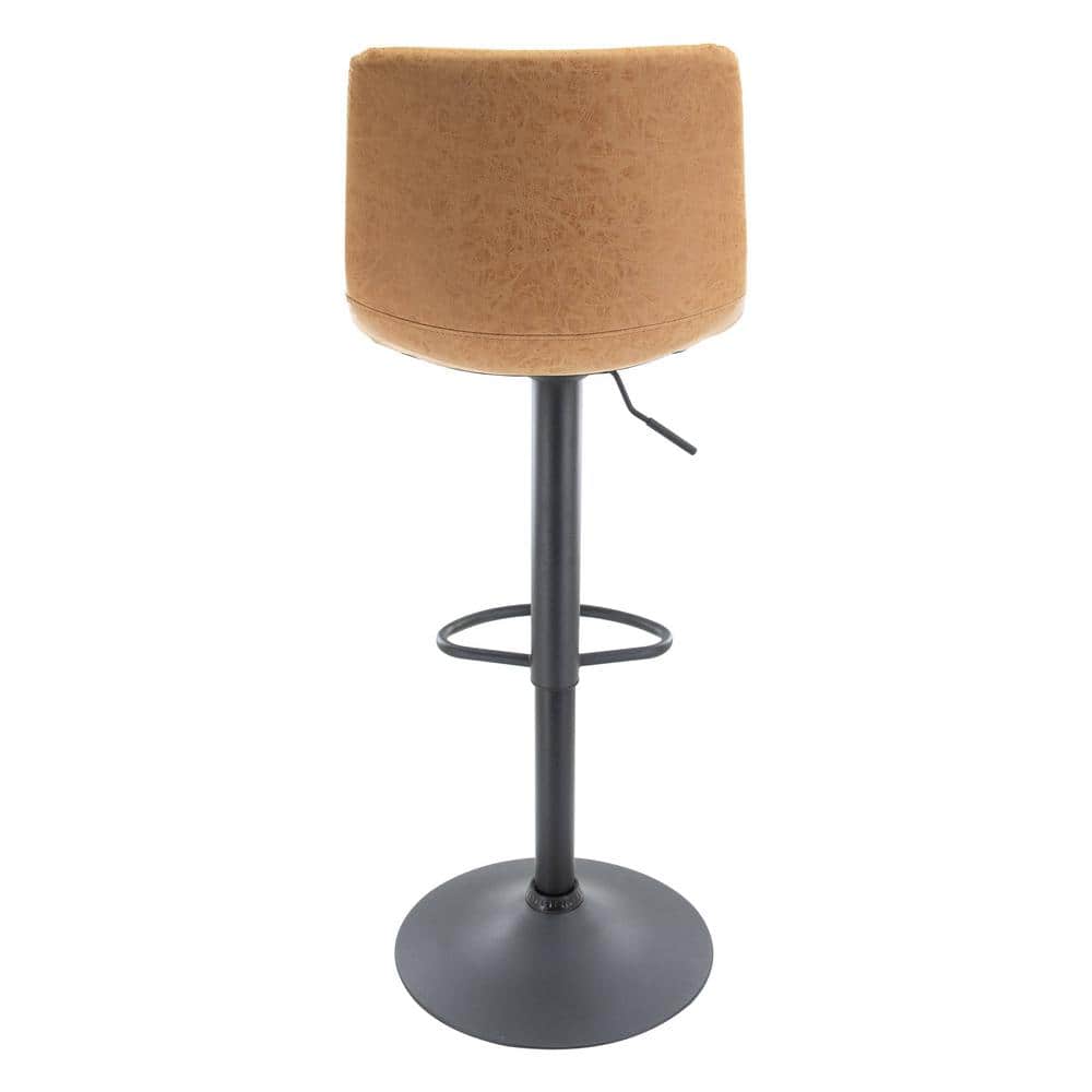 Tilbury Light Brown Adjustable Swivel Bar Stools with Footrest Set of 2