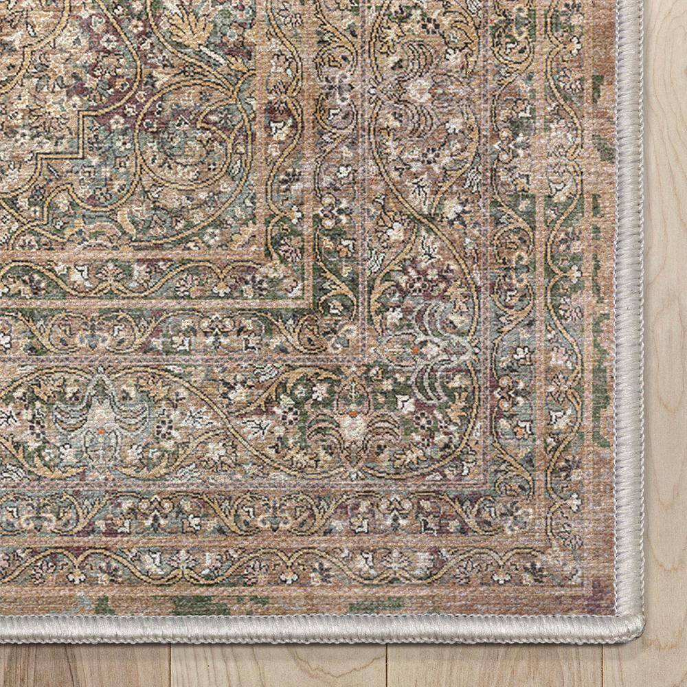 Asha Juliette Beige and Red Chenille Runner Rug