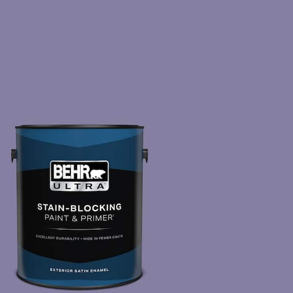 BEHR ULTRA 1 gal. #640D-6 Chinese Violet Satin Enamel Exterior Paint & Primer