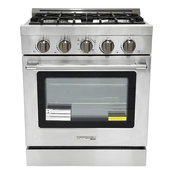 Off-Grid 30 in. 4-Burner Waist High Broiler Propane Range in Stainless Steel