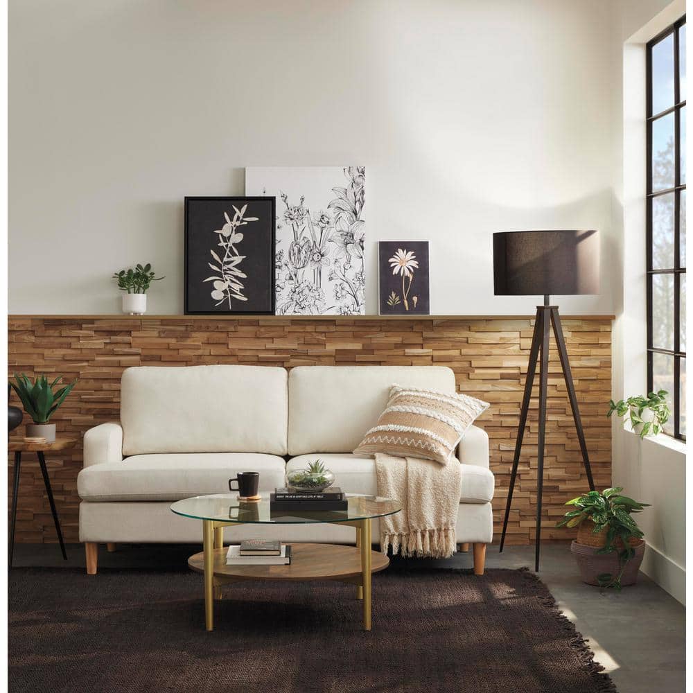 Plant Life White on Black Canvas Wall Art with Sylvie Black Frame