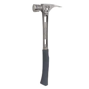 15 oz. TiBone 3 Milled Face with Curved Handle and Titanium Trim and 12 in. Titanium Clawbar Nail Puller with Dimpler
