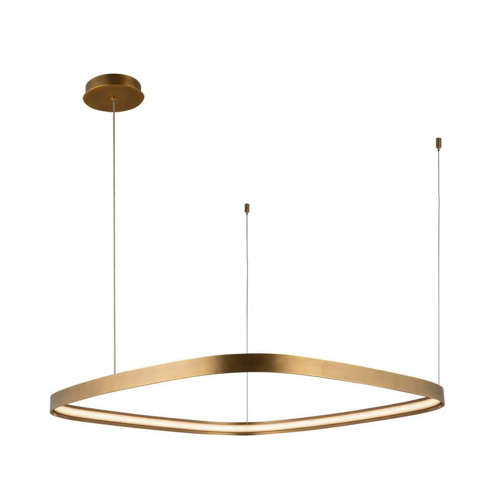 Yukon 31 in. 1 Light Vintage Brass Integrated LED Pendant Light price history on PriceWatchPro