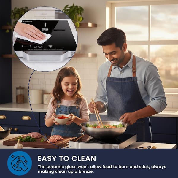 Equator 11 in. Portable Electric Single Element Ceramic Glass Top