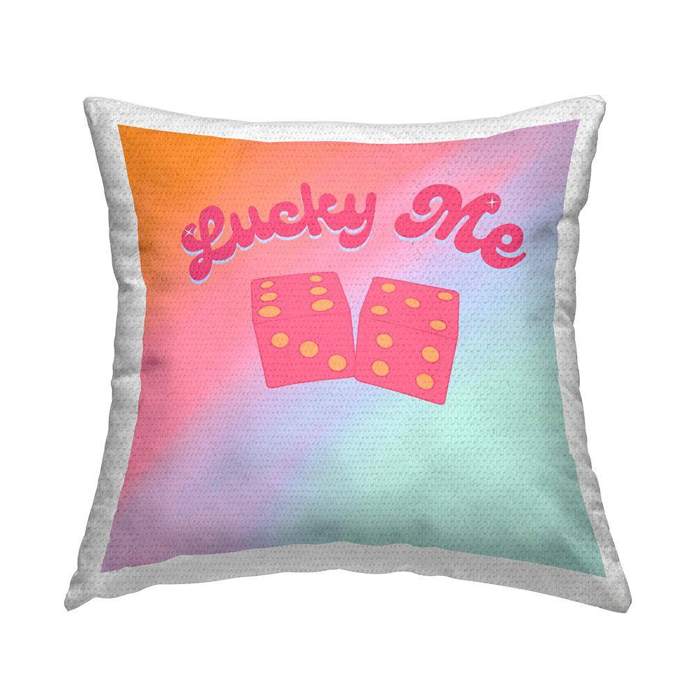 Lucky Me Retro Rainbow Dice Multi-Color Square Outdoor Throw Pillow price history on PriceWatchPro