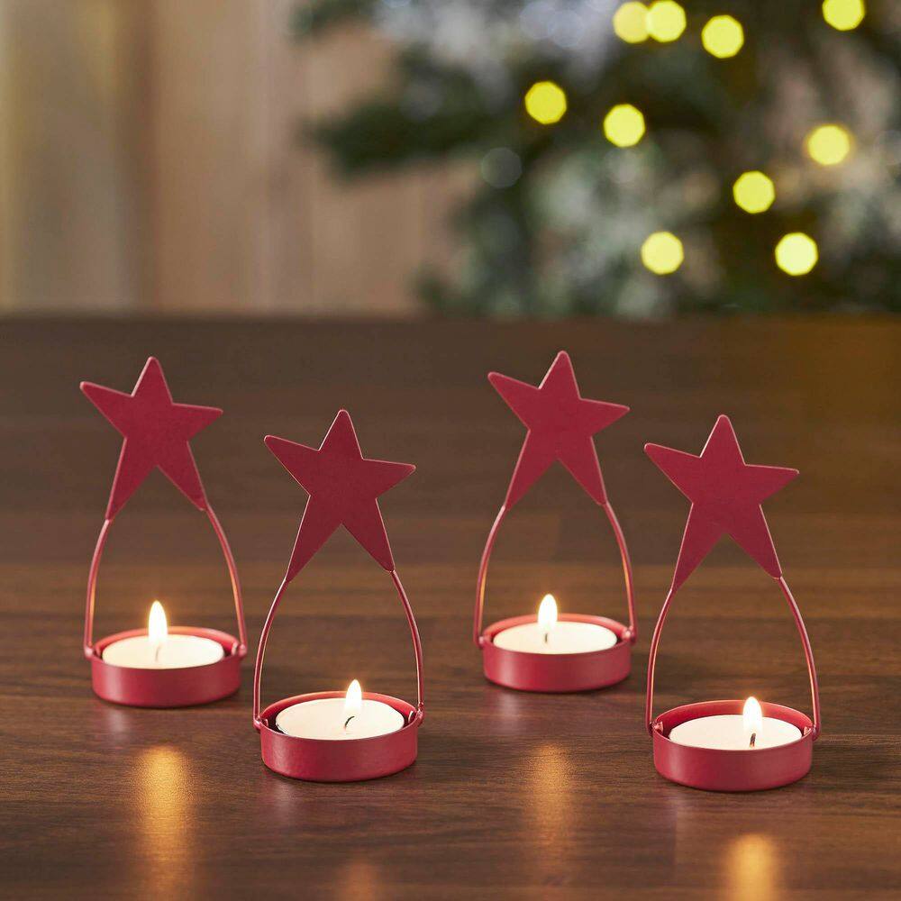 Star Tealight Red Holder Burgundy 4-Pack price history on PriceWatchPro