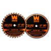 WEN 2-Pack 12-Inch Carbide-Tipped Saw Blades - 32-Tooth (Rip/Crosscut) & 80-Tooth (Fine Finish), 1" Arbor, 1/10" Kerf