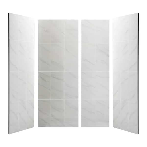 60 in. W x 96 in. H x 32 in. D 4-Piece Glue up Alcove Shower Wall Surround in Glossy Finish