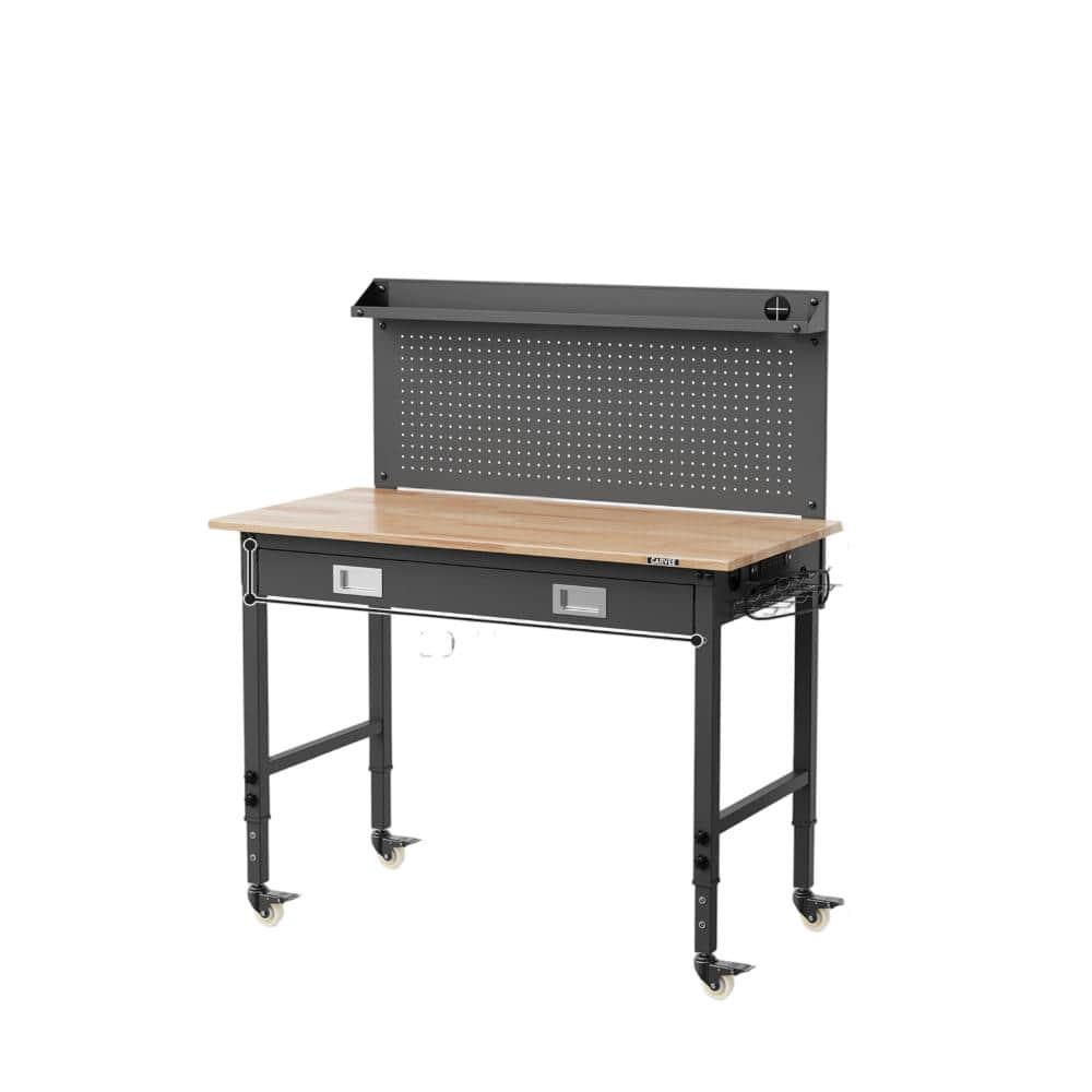 Heavy Duty Adjustable Workbench with ETL Outlets, 2000 lb Capacity, Rubberwood Top for Garage Organization price history on PriceWatchPro
