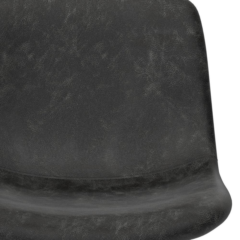 Jolie Distressed Charcoal Grey Faux Leather Counter Height Stools
