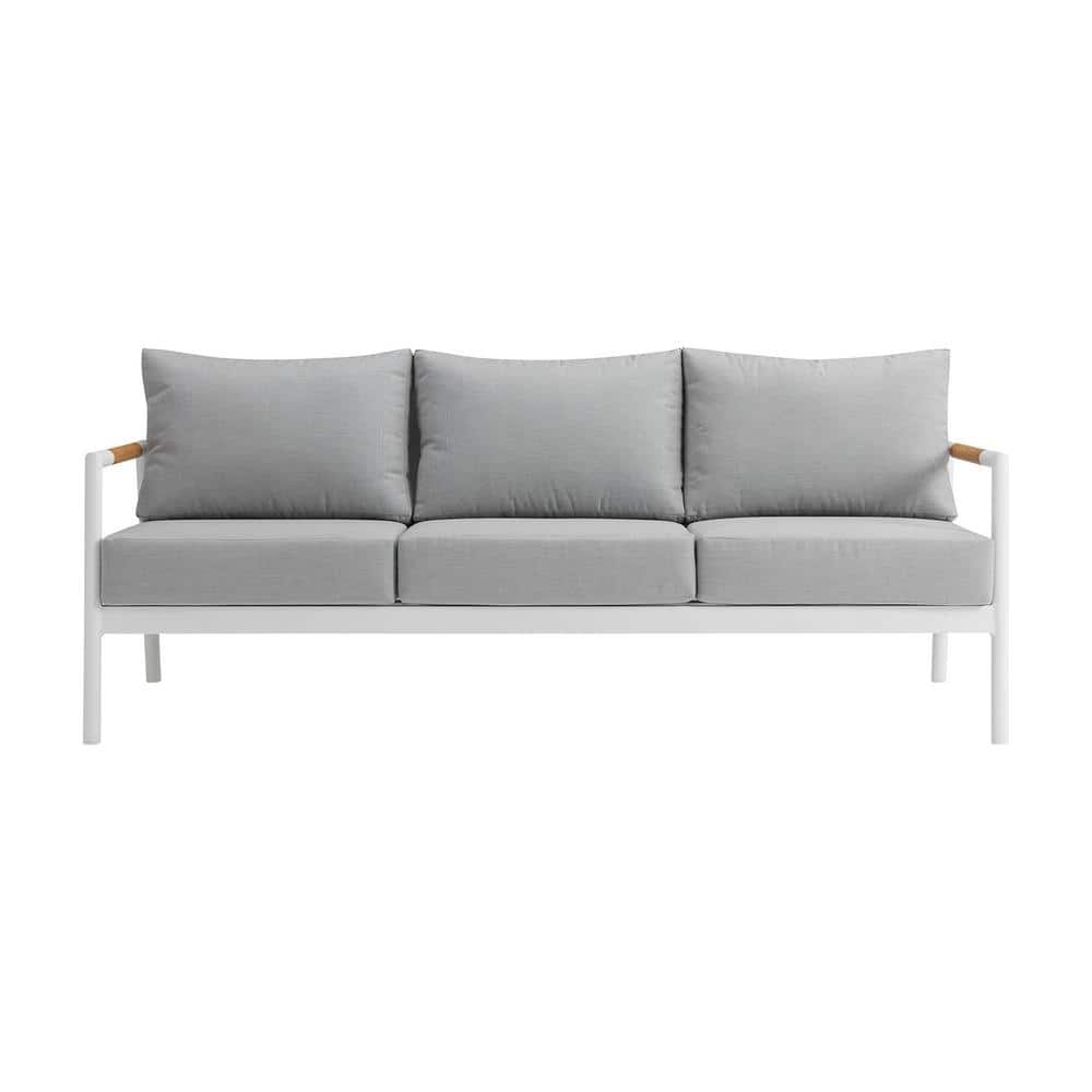 Royal 4-Piece White Aluminum Teak Outdoor Seating Set