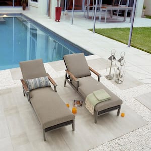 Thermal Transfer 2-Piece Wicker Patio Conversation Set with Khaki Cushions
