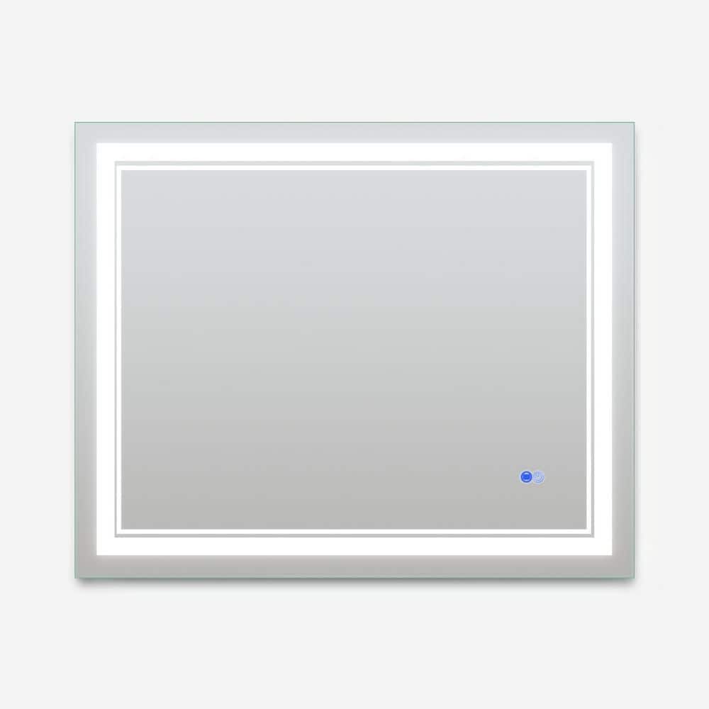 32 in. W x 40 in. H Rectangular Frameless Wall Bathroom Vanity Mirror With 