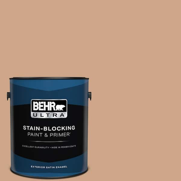 BEHR ULTRA 1 gal. #PMD-76 Sienna Buff Satin Enamel Exterior Paint & Primer