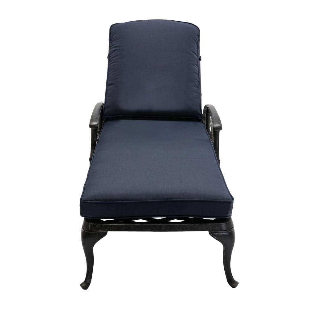 Pack of 1 Antique Bronze Aluminum Outdoor Chaise Lounge Wheels Adjustable R
