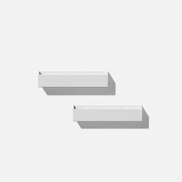 Veradek Geo Rectangular 16 in. White Plastic Hanging Planter (2-Pack)