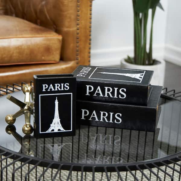 Litton Lane Rectangle Wooden Paris Storage Eiffel Tower Box (Set of 3)