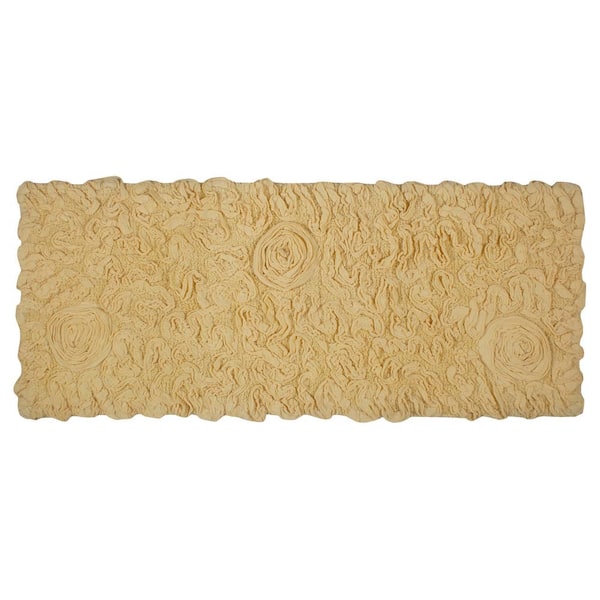 Bell Flower Collection 100% Cotton Tufted Bath Rugs, 21 in. x54 in. Runner, Yellow