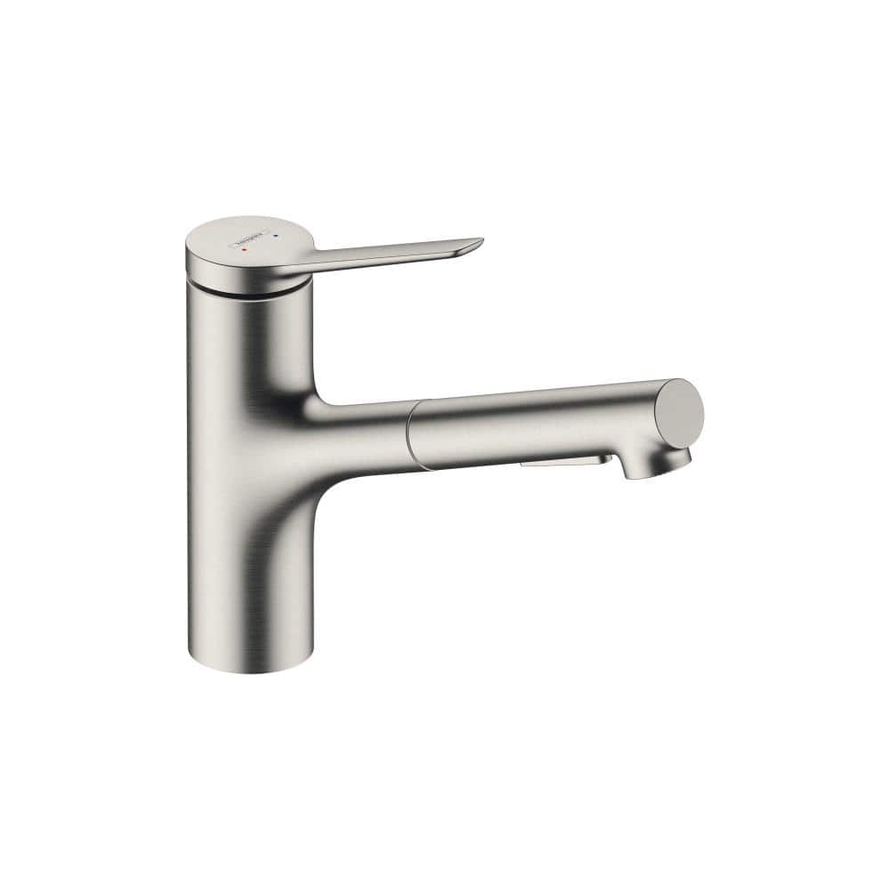 Stainless Steel Modern Kitchen Faucet with Pull-Out Spray