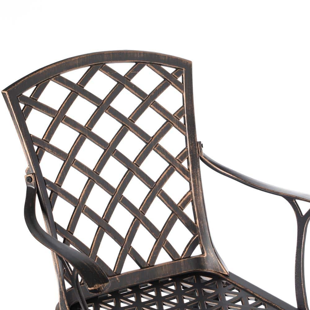 Bronze Cast Aluminum 4-Person Outdoor Bistro Dining Set