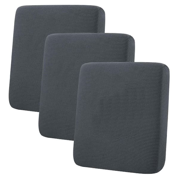 3-Pack Waterproof Couch Cushion Covers, Non-Slip Sofa Seat Covers for Pets, Stretch Jacquard Fabric Slipcovers (Grey)