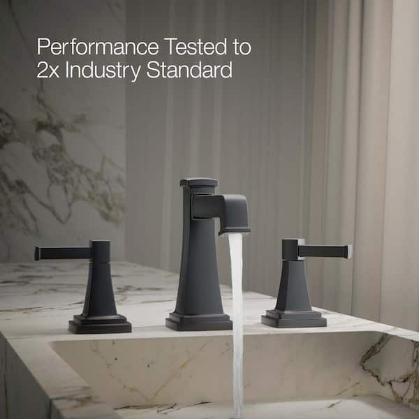 KOHLER Riff 8 in. Widespread Double Handle Bathroom Faucet in Matte Black