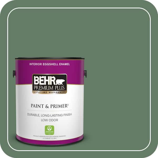 BEHR PREMIUM PLUS 1 gal. #S410-6 Greener Pastures Eggshell Enamel Low Odor Interior Paint & Primer