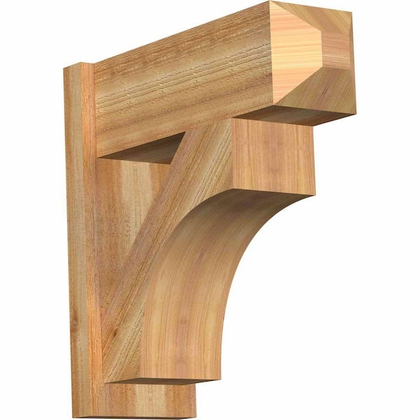Ekena Millwork 8 in. x 22 in. x 22 in. Western Red Cedar Westlake Craftsman Rough Sawn Outlooker