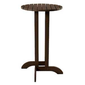 Weathered Acorn 24 in. Recycled Plastic Round Bar Dining Table