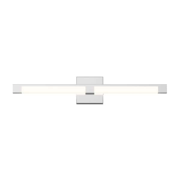 Tivoli 27 in. 1-Light Chrome Modern Integrated LED Vanity Light Bar for Bathroom