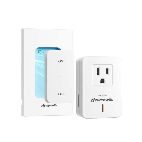 DEWENWILS 15 Amp Indoor Wireless Remote Control Outlet, Electrical Plug in On/Off Power Switch