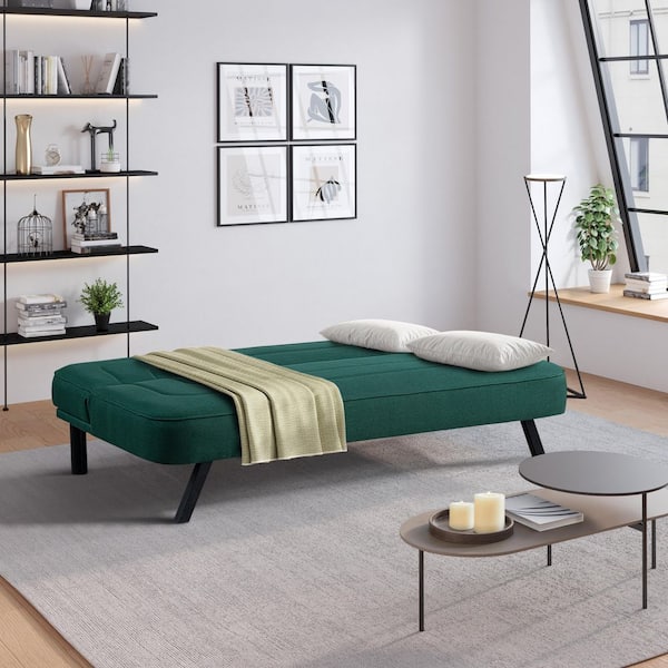 Serta Findlay 66.1 in. Green Polyester Twin Size Futon 123A047GRN