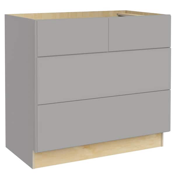 Hargrove 36 in. W x 24 in. D x 34.5 in. H Assembled Plywood Cooktop Base Kitchen Cabinet in Veiled Gray with Soft Close