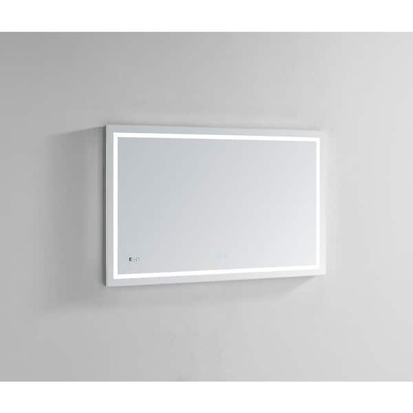 Daytona 48.00 in. W x 36.00 in. H Frameless Rectangular LED Light Bathroom Vanity Mirror in Clear