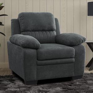 Deliah Dark Gray Textured Fabric Arm Chair