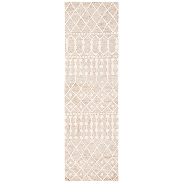 SAFAVIEH Blossom Beige/Ivory 2 ft. x 8 ft. Geometric Aztec Runner Rug
