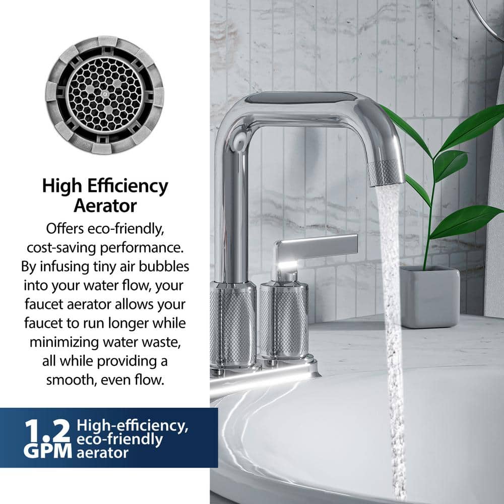Chrome 2-Handle 4-Inch Centerset Bathroom Faucet with Pop-Up Drain