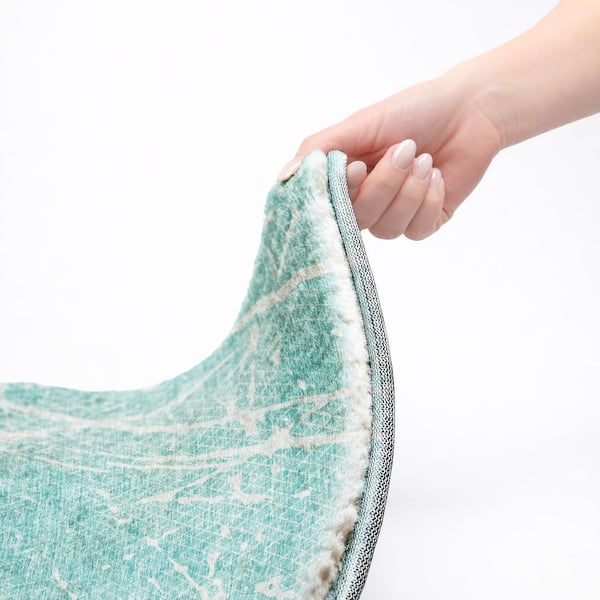 Dream Shag Premium Machine Washable Abstract ADS628 Teal 10 ft. x 14 ft. Area Rug