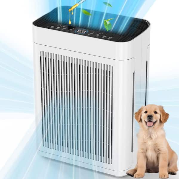 3000 sq. ft. White HEPA Personal Room Air Purifier with Smart Controls and Whisper-Quiet, Air Quality Monitoring