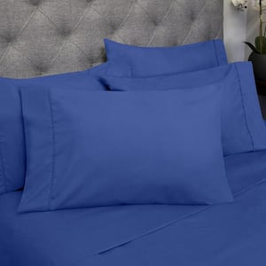 1500 Supreme Series 6-Piece Royal Solid Color Microfiber Full Sheet Set