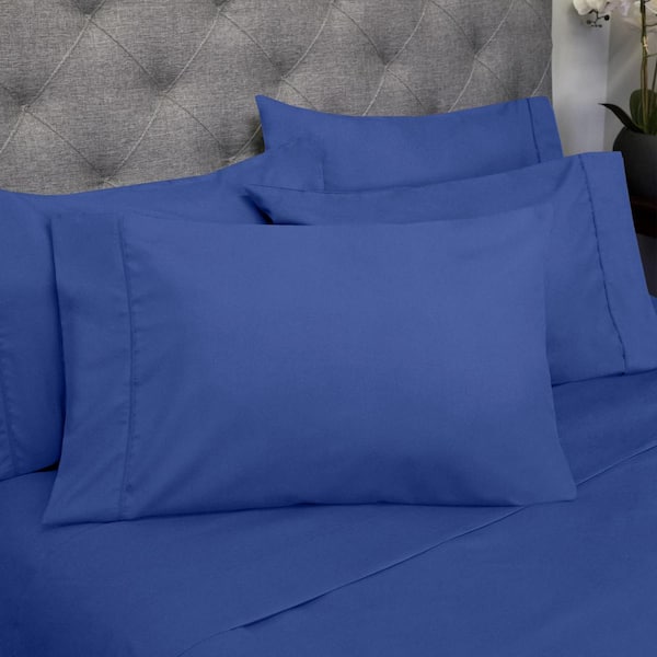 Sweet Home Collection 1500 Supreme Series 6-Piece Royal Solid Color Microfiber King Sheet Set